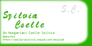 szilvia cselle business card